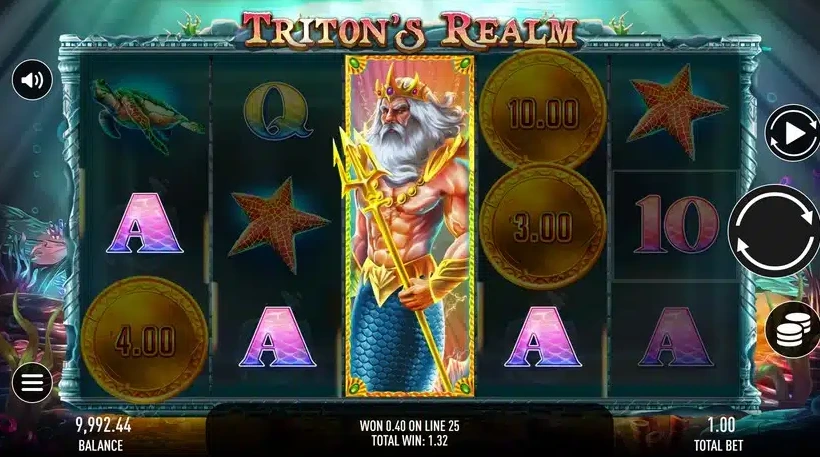В слоте Triton's Realm от Gamebeat активирован бонус в виде бесплатных вращений.